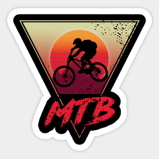 Retro Mountain Biking Sticker